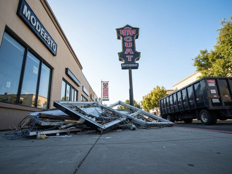 Outdoor Dining Barrier Debris Modesto Ca