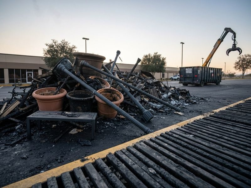 Burnt Commercial Display Hauling Modesto Ca