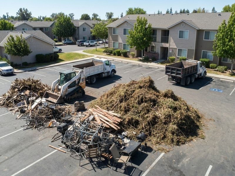 Building Exterior Debris Consolidation Modesto Ca